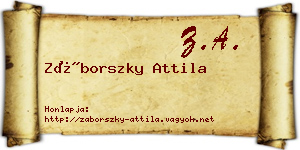 Záborszky Attila névjegykártya