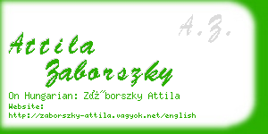 attila zaborszky business card